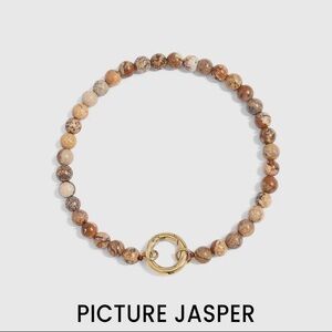 18K Gold Pvd Stainless Steel Semi
Precious Natural Stone Charm Keeper
Bracelet